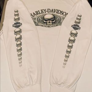 Vintage 2002 Harley Davidson Long Sleeve Skull Tee Men L